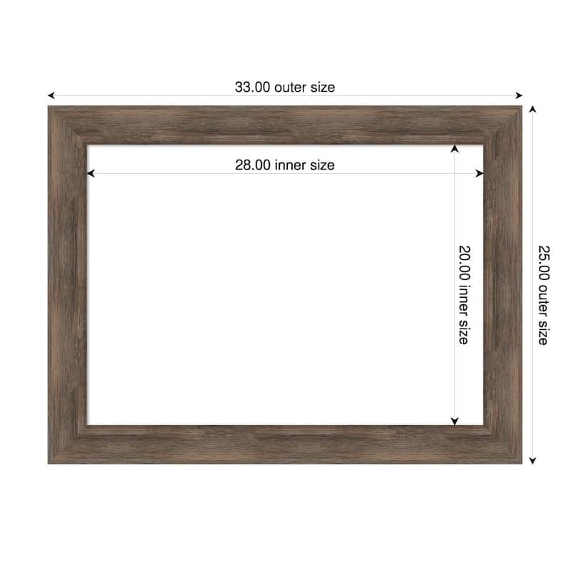 Amanti Art Hardwood Chocolate Framed Dry Erase Magnetic Board - 33 x 25 in - Hardwood Mocha