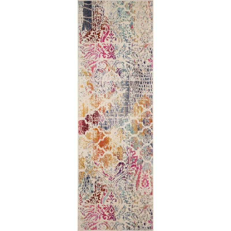 Webster Low-Pile Todd Rug - 2'0" x 6'0" - Ivory/Pink