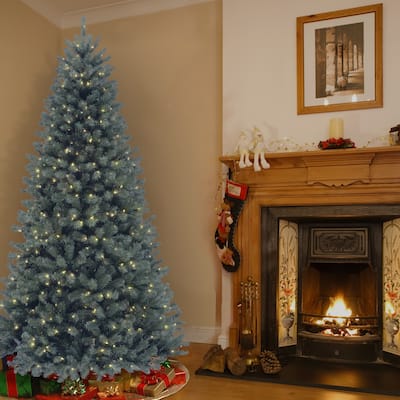National Tree Company 7.5 ft. North Valley Spruce Hinged Tree with 700 Clear Lights - 7.5 Foot