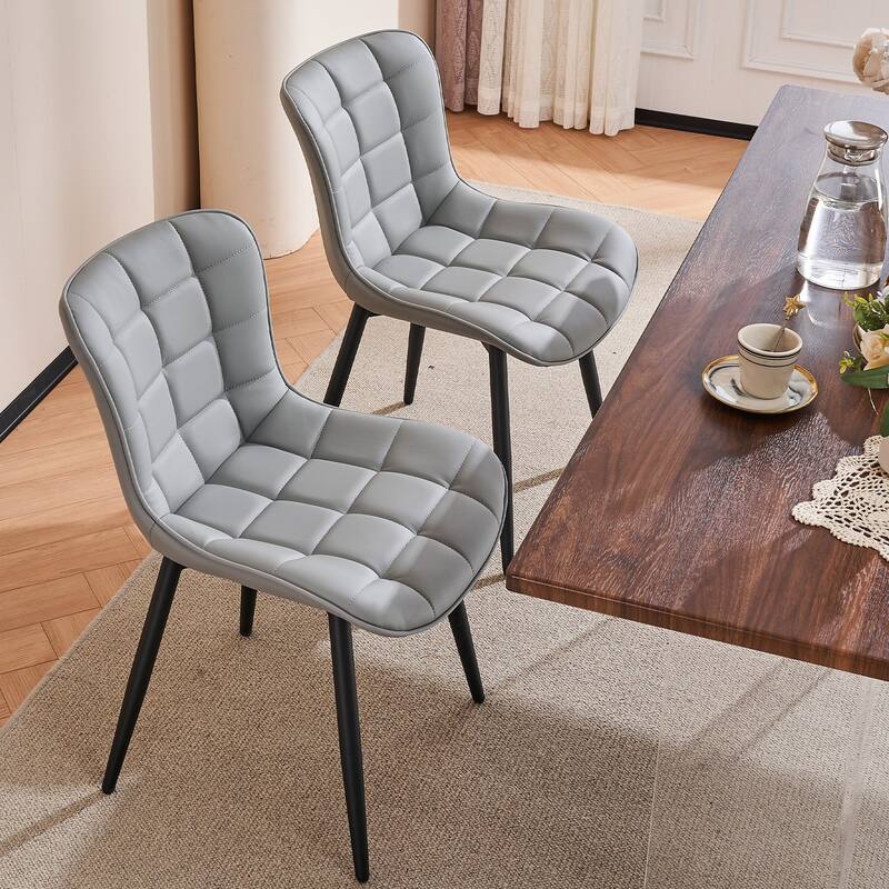 Modern Kitchen Dining Chairs, PU Leather Upholstered, Set of 2