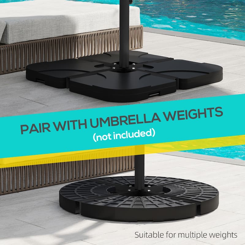 Outsunny Outdoor Universal Cross Brace Stand for Small Offset Umbrella and Market Umbrella, Cross Umbrella Base