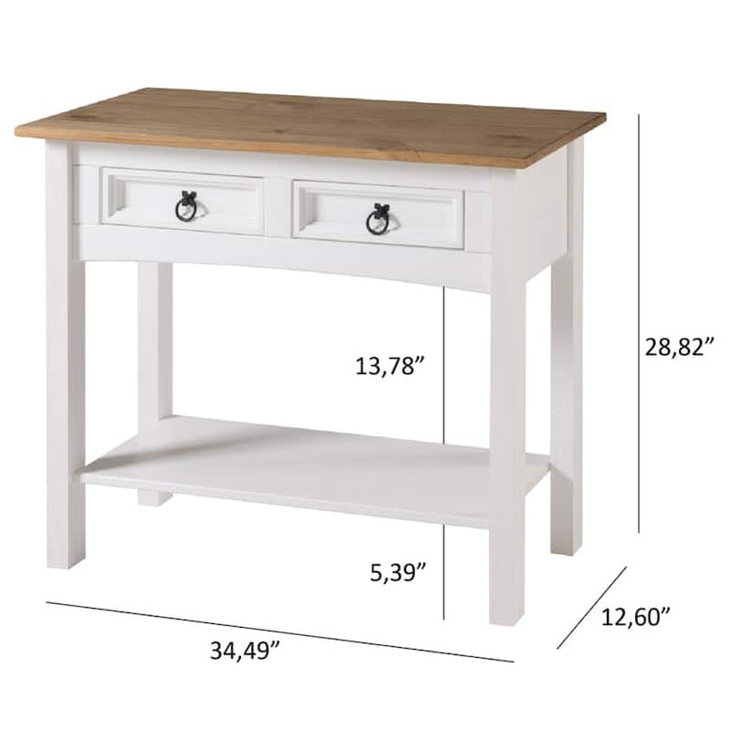Wood Hall Table Console 2 Drawers Corona | Furniture Dash - N/A