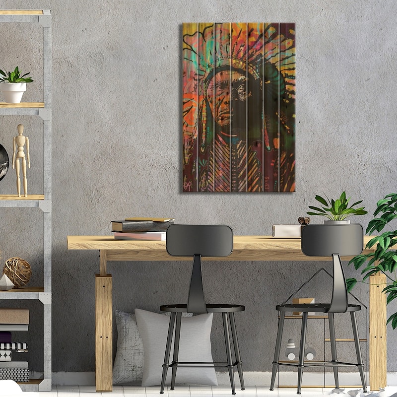 Native American IV Print On Wood by Dean Russo - Multi-Color