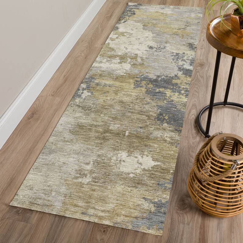 Machine Washable Indoor/ Outdoor Modern Contemporary Chantille Rug