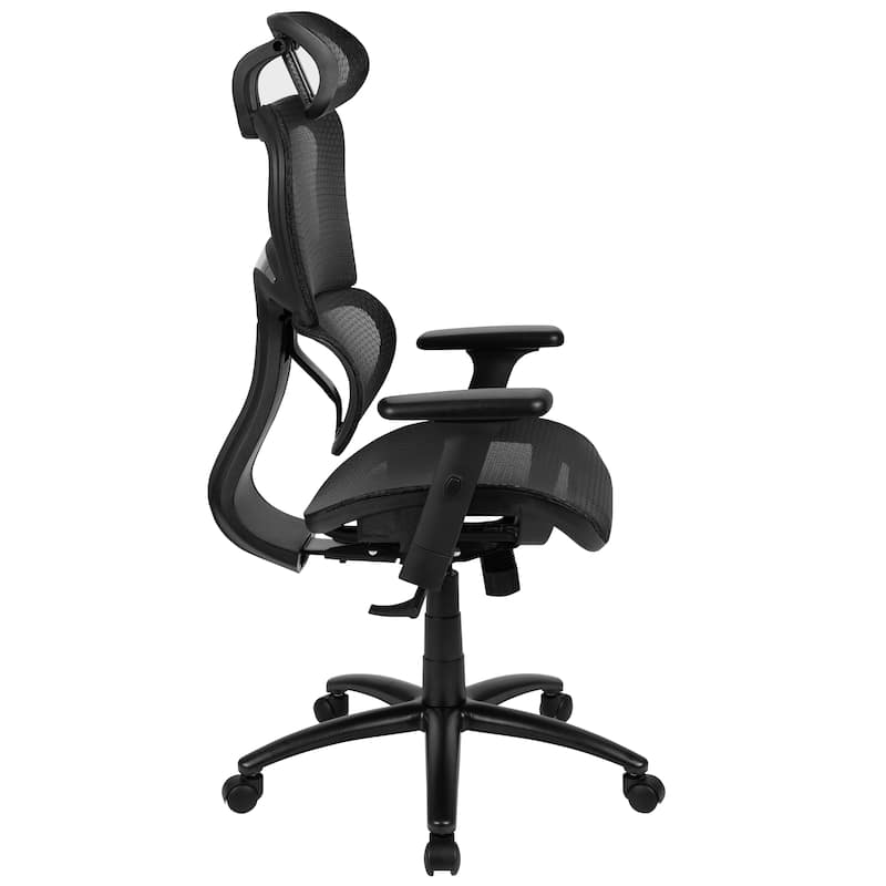 Ergonomic Mesh Office Chair with Synchro-Tilt, Headrest, Adjustable Pivot Arms