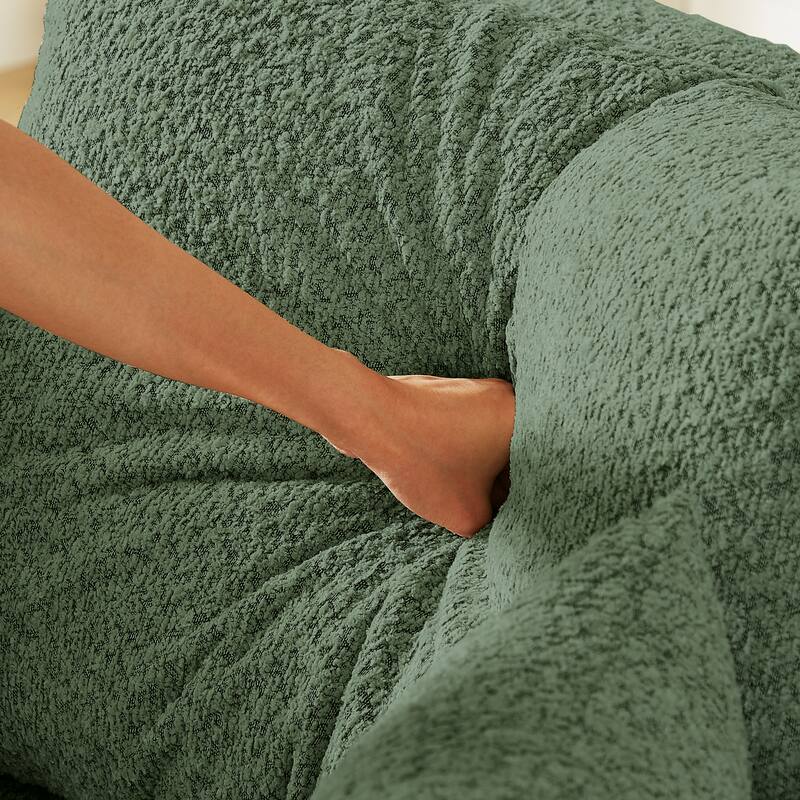 Anmytek 78.7" Chenille Convertible Sleeper Sofa Bed - 3PCS with Cylindrical Pillow & Side Pocket