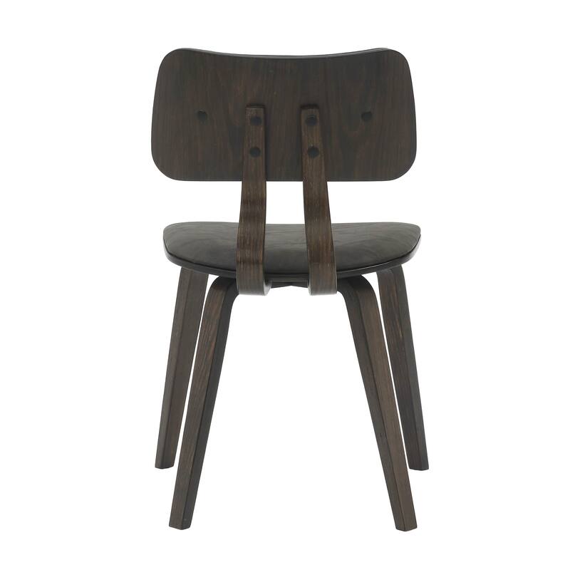Leather Dining Chairs with Poplar Wood Frame and Open-Back Design Side Chair