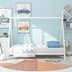 preview thumbnail 19 of 48, Imagination House Kids Bed Frame, Metal Floor Play House Bed Frame with Slat and Under Bed Storage for Girls, Boys Bedroom