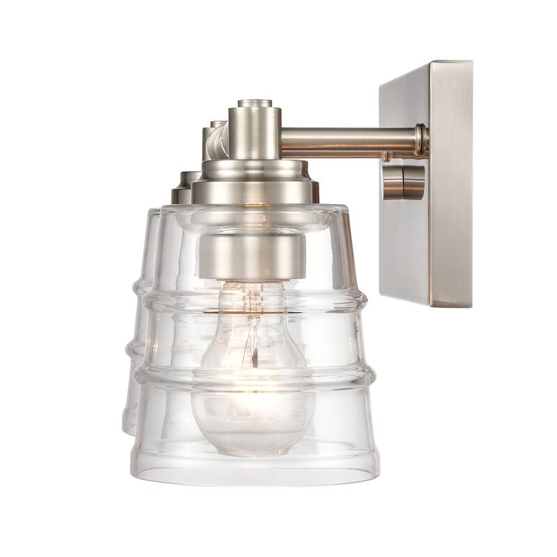 Elk Home Pulsate Satin Nickel With Clear Glass Vanity Light