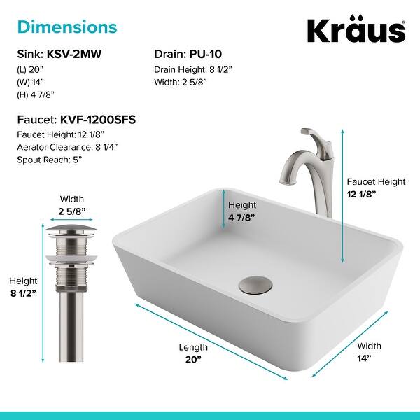 Shop Kraus C Ksv 2mw 1200 Natura 20 Ceramic Vessel Bathroom Sink With 1 2 Overstock 31273226 Spot Free Stainless Steel