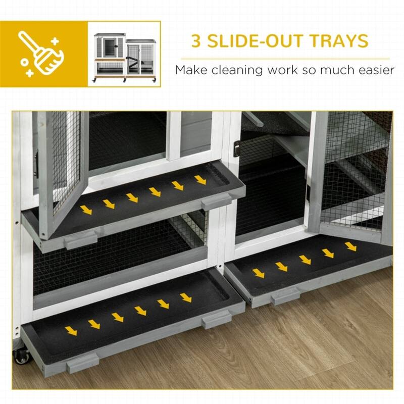Wooden Rabbit Cages Made Easy: Building a Safe Haven for Your Pet - 43.25" L x 19.75" W x 33.75" H