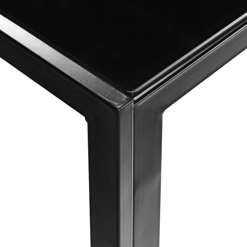 Modern Dining Table with Tempered Glass Top and Space Saving Be Used for Urban Apartments Bistros and Compact Dining​