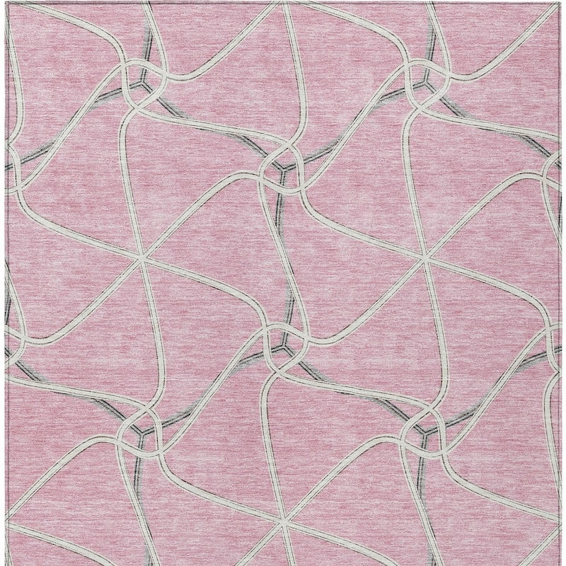 HomeRoots Geometric Contemporary Rectangle Outdoor Rug