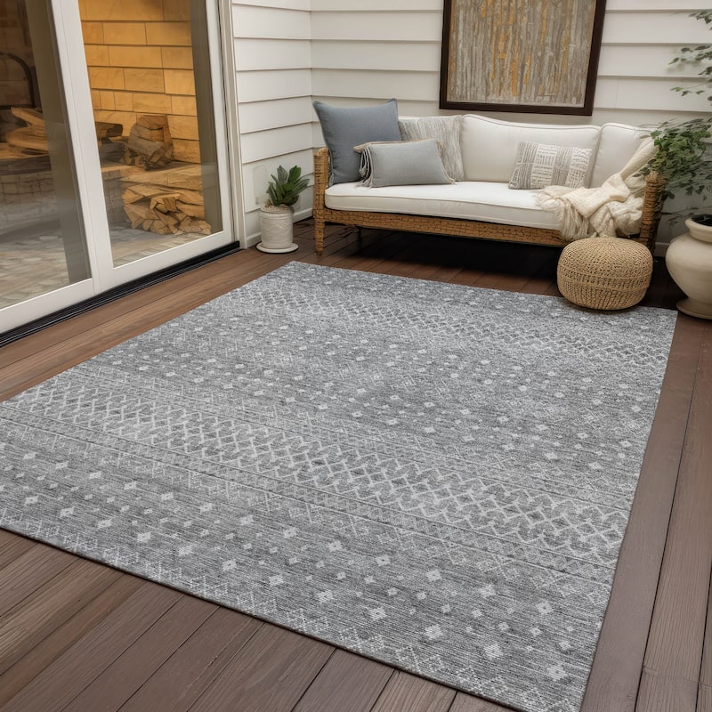 Machine Washable Indoor/ Outdoor Chantille Morrocan Boho Rug