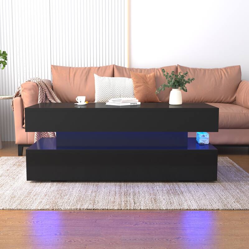High Quality Three-Tier Foldable Coffee Table With Drawers