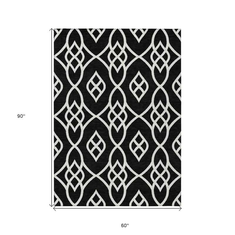 HomeRoots Trellis Transitional Rectangle Outdoor Rug