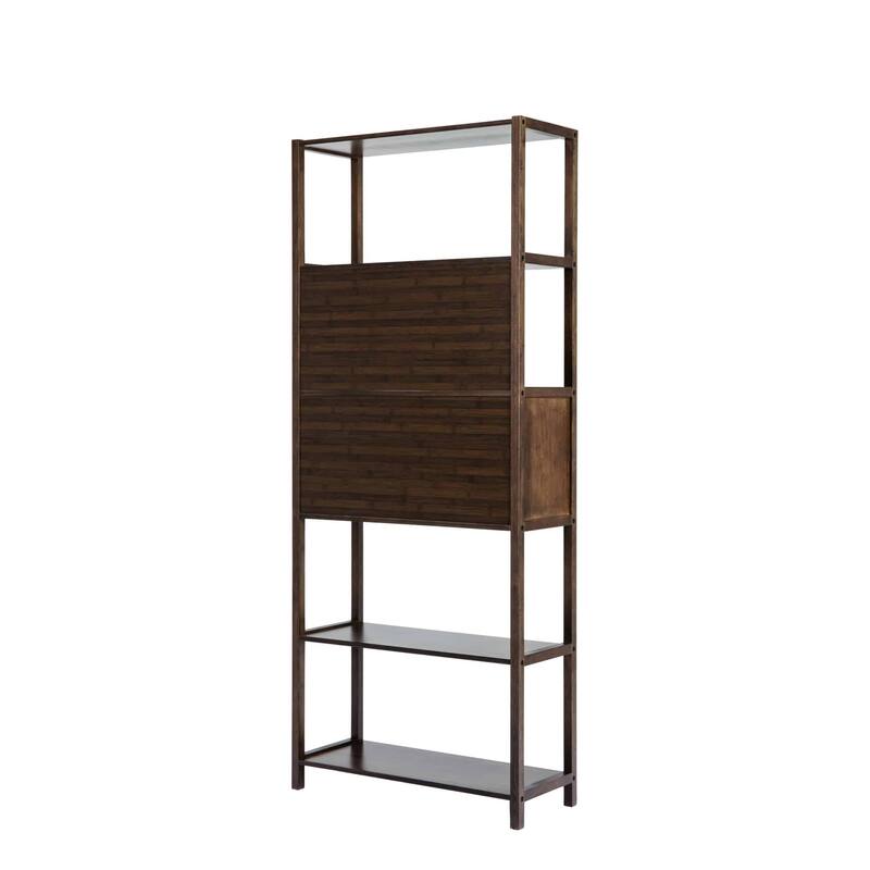 Selma Bamboo Bookcase Right Facing Spindle Cabinet