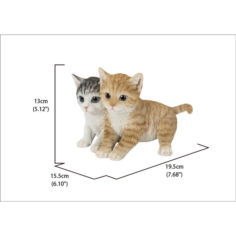 7.5" Playful Sitting Kittens Outdoor Garden Statue
