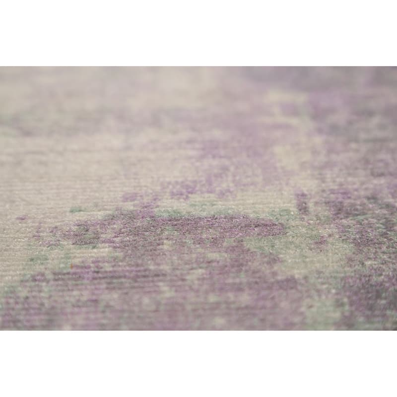 Contemporary Abstract Indian Area Rug Handmade Multi-Color Wool Carpet - 9'0"x 11'8"