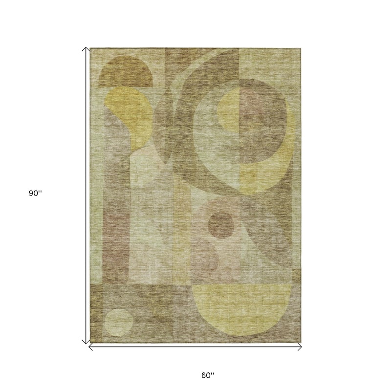 HomeRoots Abstract Transitional Rectangle Outdoor Rug