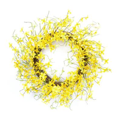 Forsythia Wreath - 21.75 x 8 x 21.75