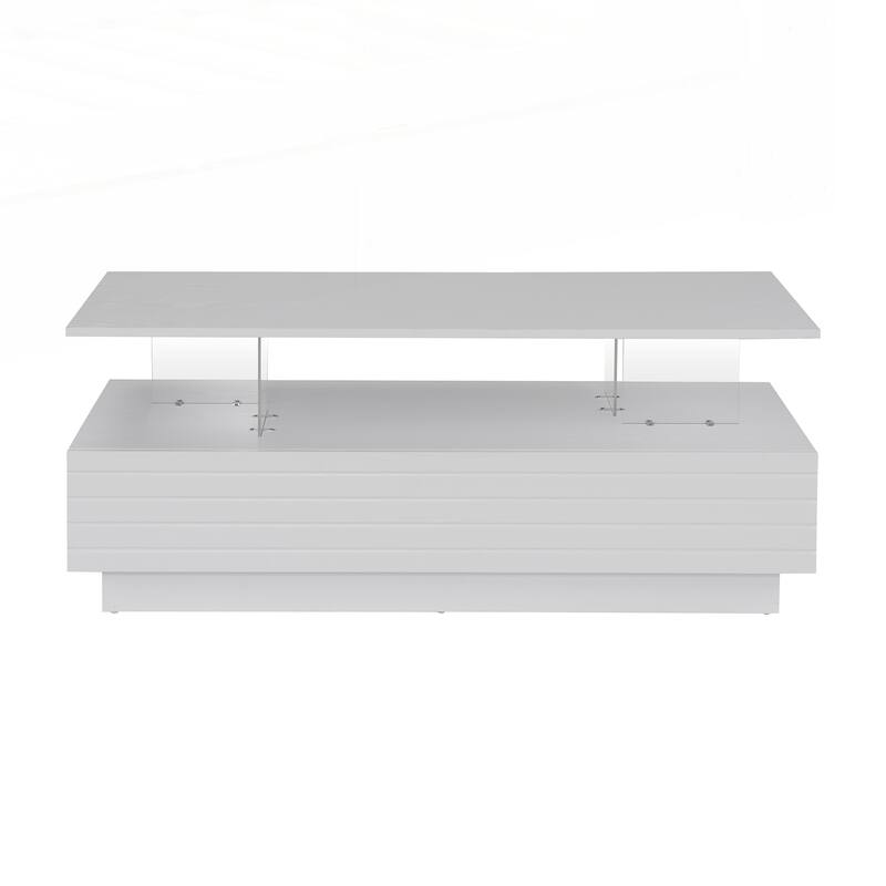 Modern Rectangular LED Lights Coffee Table