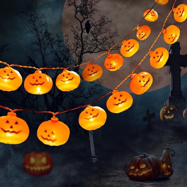 Pumpkin lantern string lights on sale