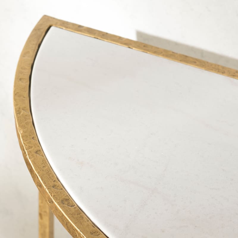 SAFAVIEH Couture Tauri Forged Metal Half Moon Console Table - 37"W x 16"D x 30"H