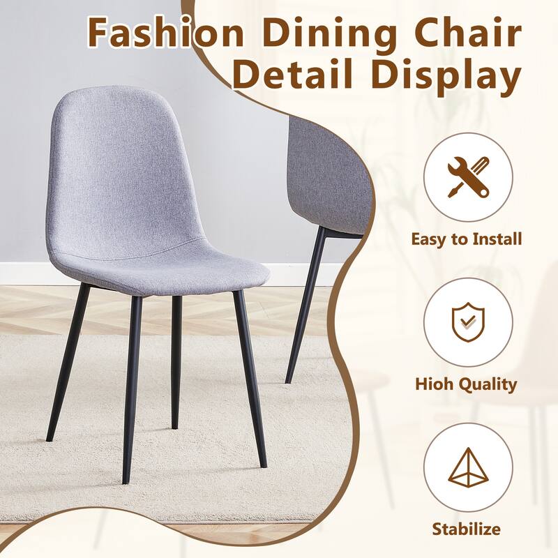 5-piece Natural and Black Spliced Round Dining Table Set with Double-Layer Storage Shelf, Anti-Slip Feet