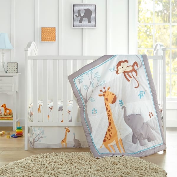 slide 2 of 4, Nanshing Best Friends 3 Piece Baby Nursery Crib Bedding Set