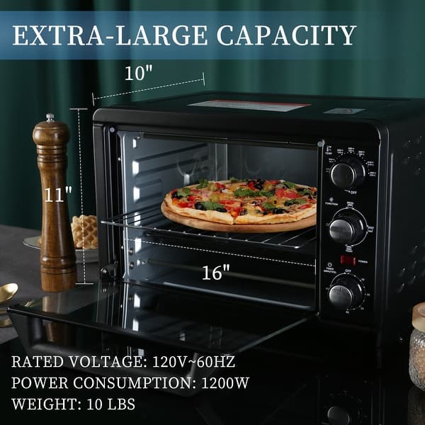 1200W 6-Slice Stainless Steel Simple Deluxe Oven ,Toaster, 20L Capacity ...