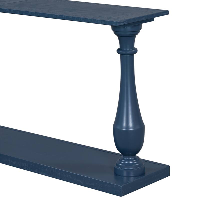 Vintage Sofa Console Table with Luxurious Veneer & Elegance Vase-Leg