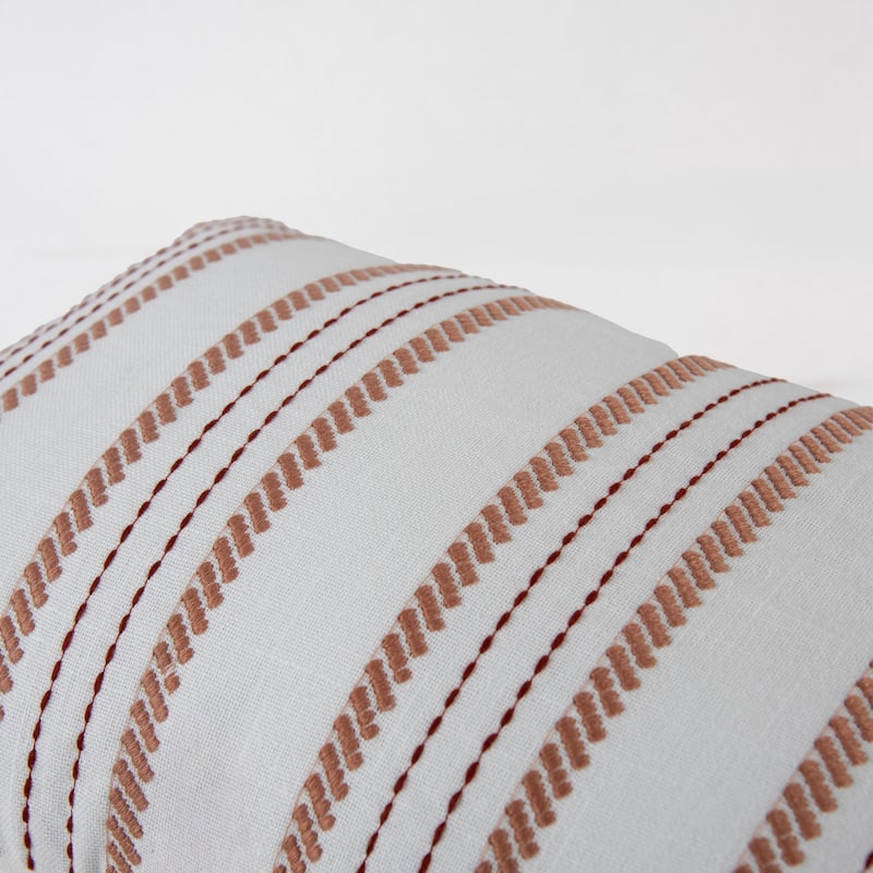 Donny Osmond Stripe Cottage Throw Pillow, 14''x20'' - Rust - Polyester