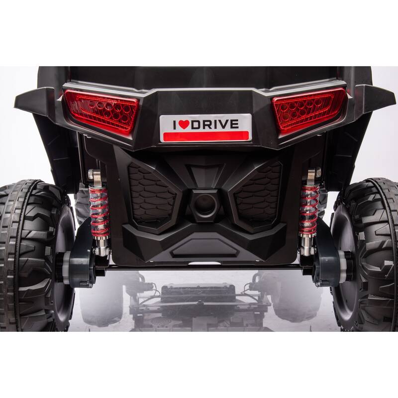 24V Power Ride-On Car for Kids with Four-Wheel Drive, Leather Seat, Remote Control, High/Low Speed, and Music, Ages 3-8.