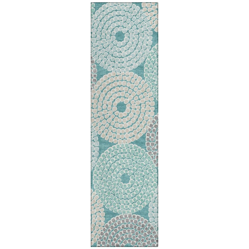 Machine Washable Indoor/ Outdoor Chantille Contemporary Geo Rug