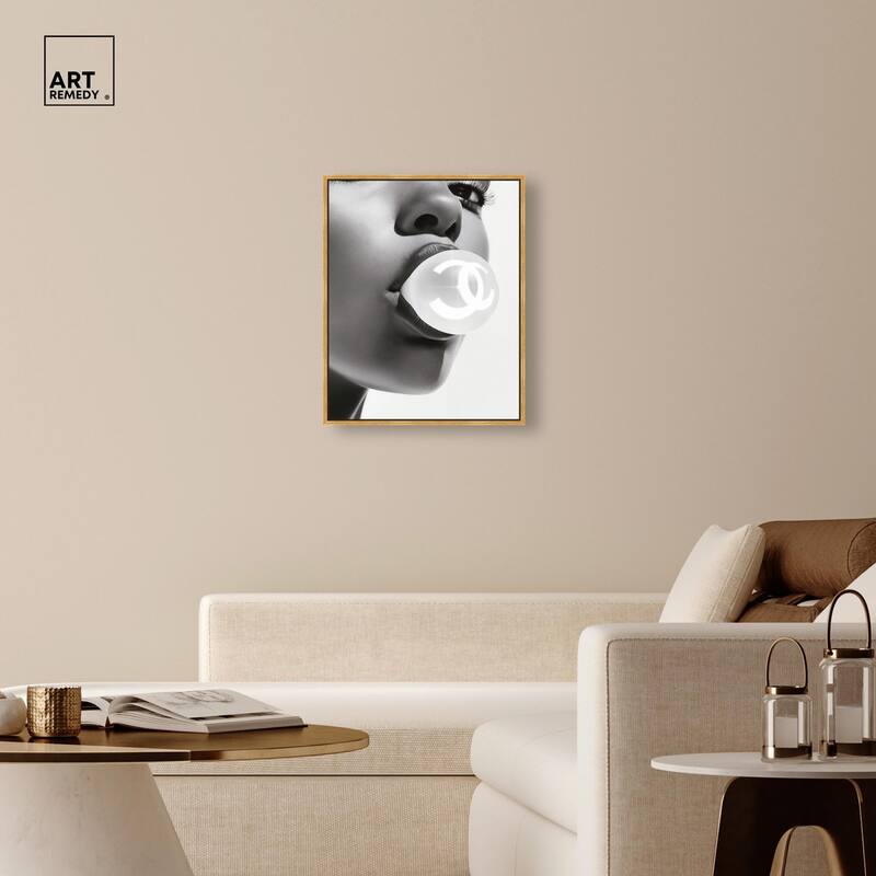 Bubble Gum Pop Monochrome Canvas by Art Remedy