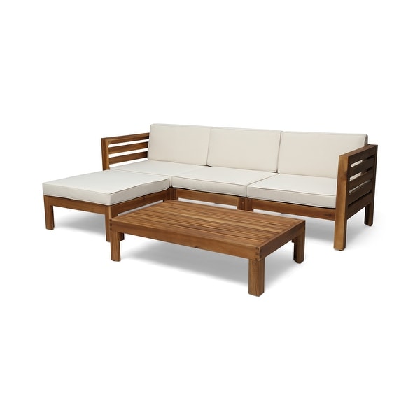 Cambridge Outdoor Wood 5-piece Sofa Set by Christopher Knight Home. Opens flyout.