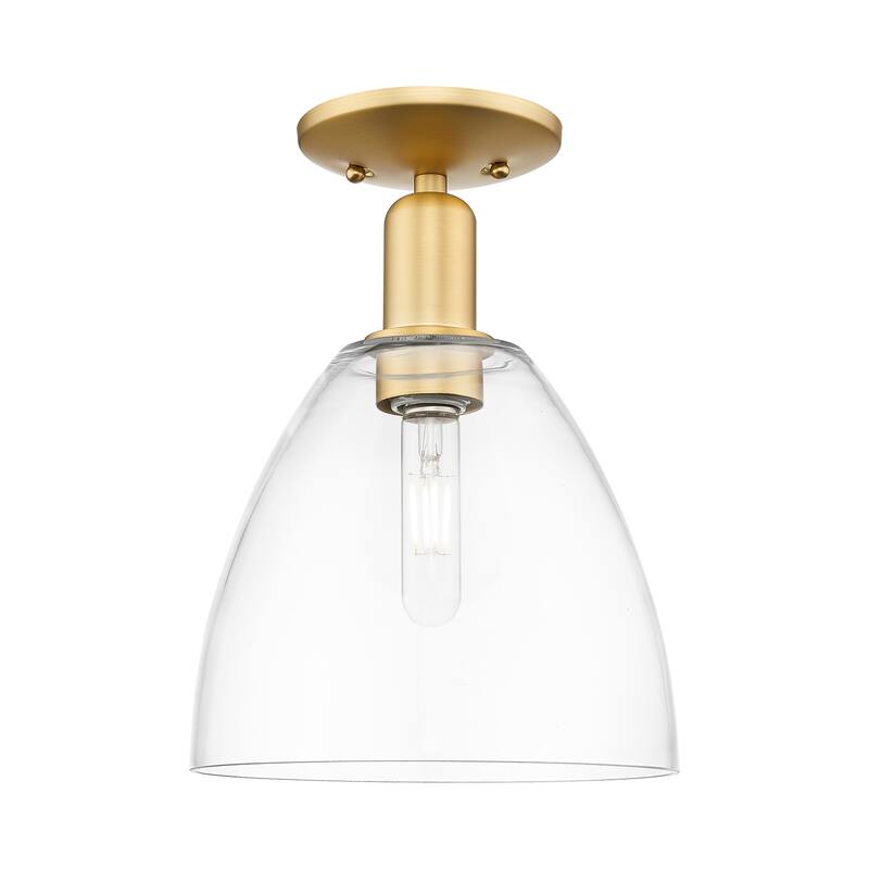 Innovations Lighting Endless Possibilities Arcadia - Bristol - 1 Light 9" Semi-Flush Mount - Clear/Satin Gold