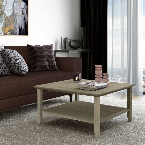 Wyndenhall Normandy Solid Wood 36 Inch Wide Square Rustic Coffee Table Overstock 12151550 Distressed Grey Wood