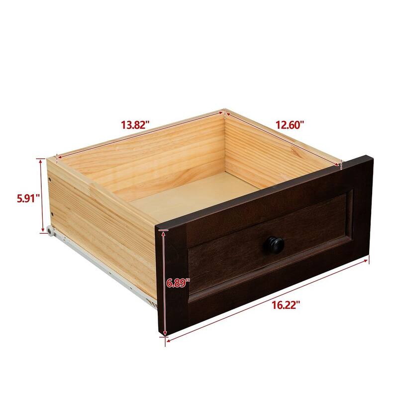 Modern Solid Wood Drawer Dresser with Retro Round Handles
