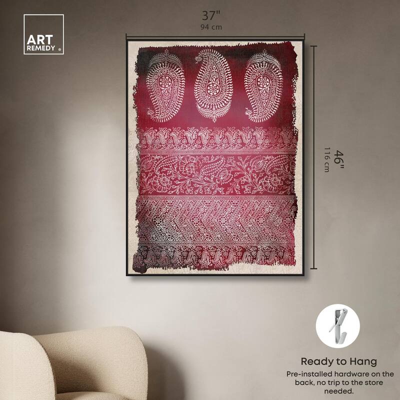 Burgundy Stamps Canvas by Art Remedy