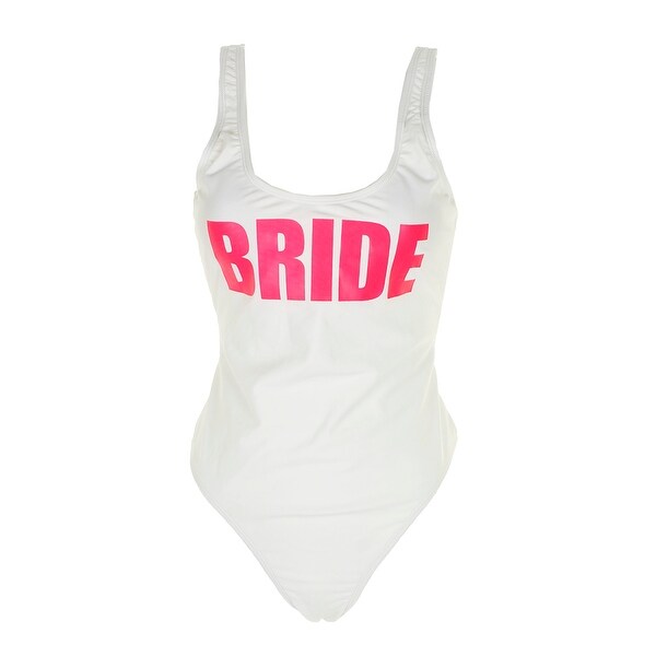 white bride one piece swimsuit