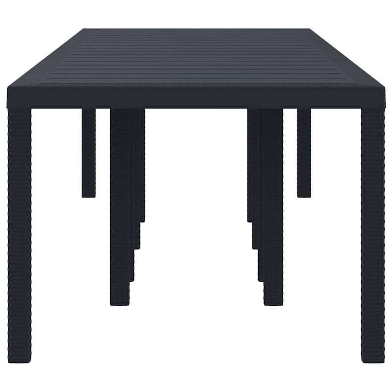 vidaXL Garden Table Anthracite/Brown poly rattan
