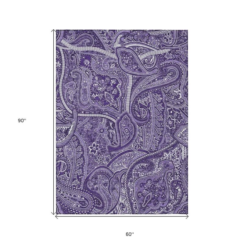 HomeRoots Paisley Traditional Rectangle Outdoor Rug