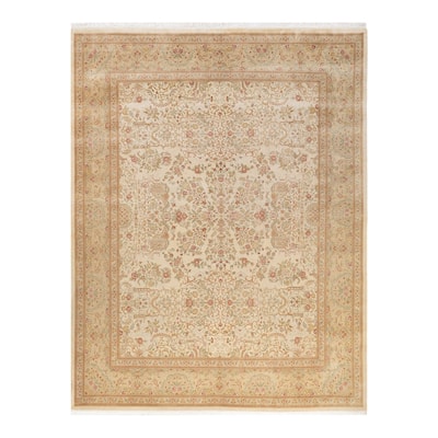Overton Hand Knotted Wool Vintage Inspired Traditional Mogul Ivory Area Rug - 8 x 10