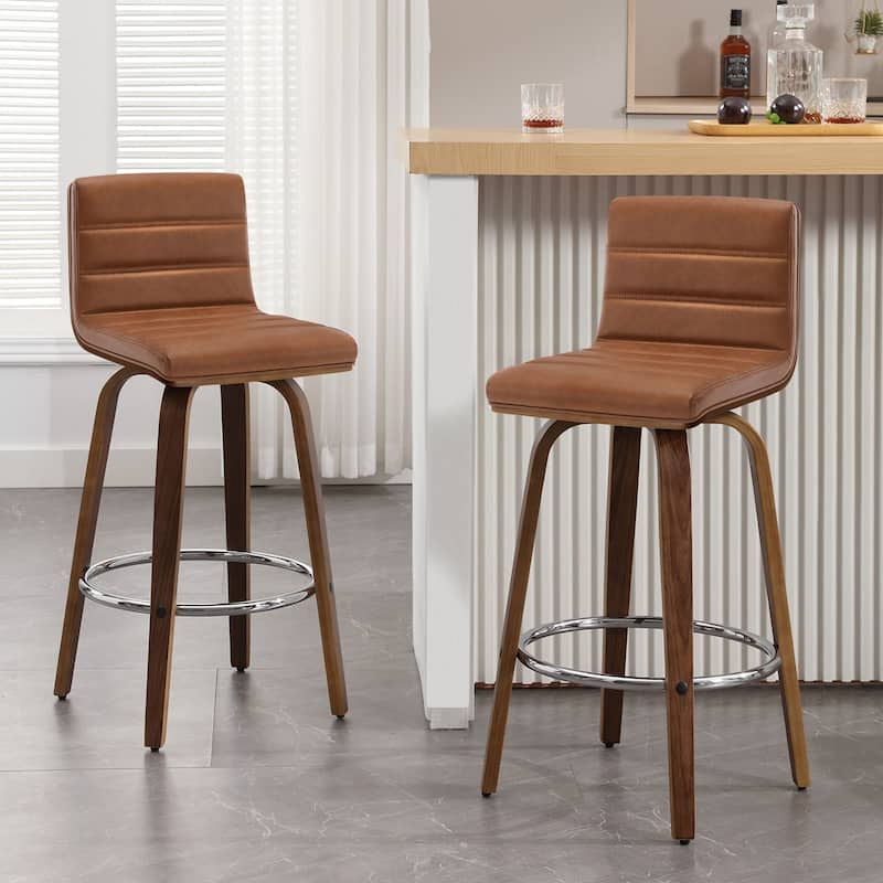26"/29" Faux Leather Swivel Bar/Counter Stools, Set of 2/3