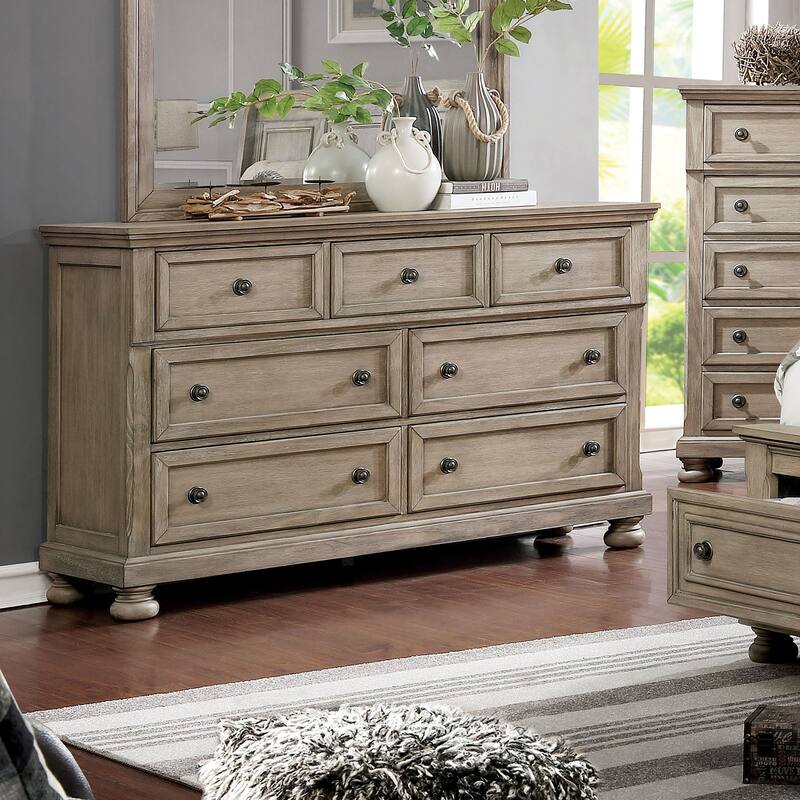 Nahkohe Transitional Grey 56-inch Wide 7-Drawer Solid Wood Dresser by Furniture of America - Grey