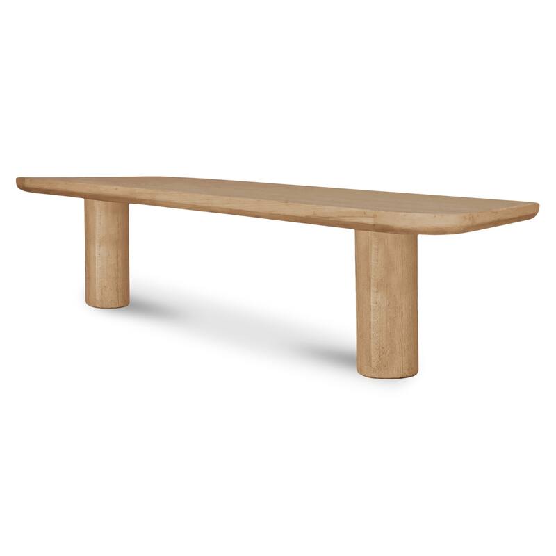 NADAAL STUDIOS Nadaal Dareth Dining Bench, FSC® Solid Oak with Iron Post Legs, 67″ Wide, Natural