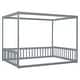 preview thumbnail 33 of 49, Full Size Canopy Frame Floor Bed with Fence