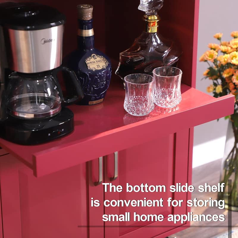 Multi-functional Kitchen Cart with Towel Rack, Large Storage Space